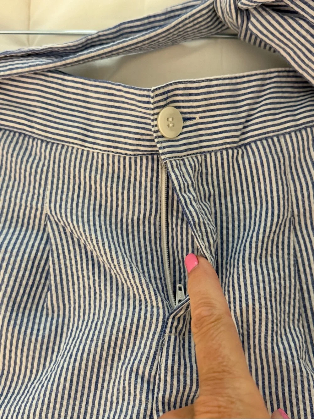 Lauren James Blue and White Striped Shorts